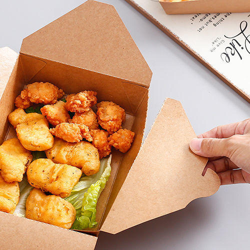 牛皮纸餐盒一次性野餐便当寿司沙拉盒轻食外卖打包环保餐具食品级 商品图6