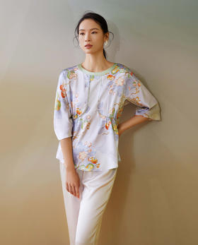 【皇锦】七分袖交叠领连衣裙