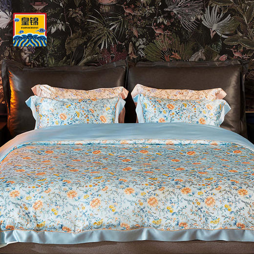 【皇锦】印花真丝被套桑蚕丝三件套-繁花似锦 商品图0