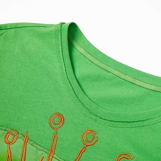 谜底纯棉短袖T恤2022夏季新款Oversize印花宽松圆领落肩225MT6060 商品图3