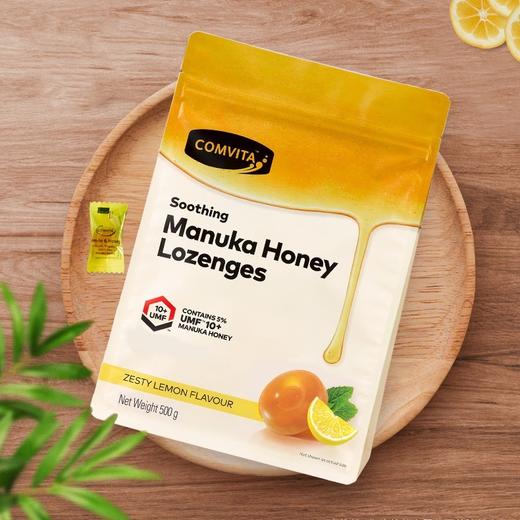 现货 新西兰comvita康维他麦卢卡蜂蜜蜂胶润喉糖柠檬味500g  宁波发货 商品图0