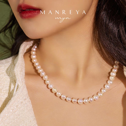 Manreya玛芮雅「锦绣」银镀白金淡水AK珍珠高定项链 商品图2