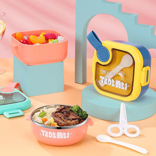 不锈钢儿童餐具防摔辅食碗宝宝专用吃饭便携外带婴儿碗勺套装 商品图0