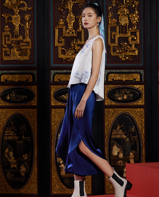 【皇锦】真丝背心九分裤分身套装 商品图1