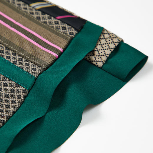 谜底短裤女2022夏季新款复古文艺撞色拼接A型休闲裤225MK6040 商品图3