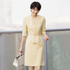法式高级感连衣裙女春夏新款职业气质V领修身别致裙子 商品缩略图4