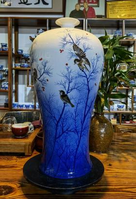 曹细毛：青花釉里红〈生命阳光>梅瓶