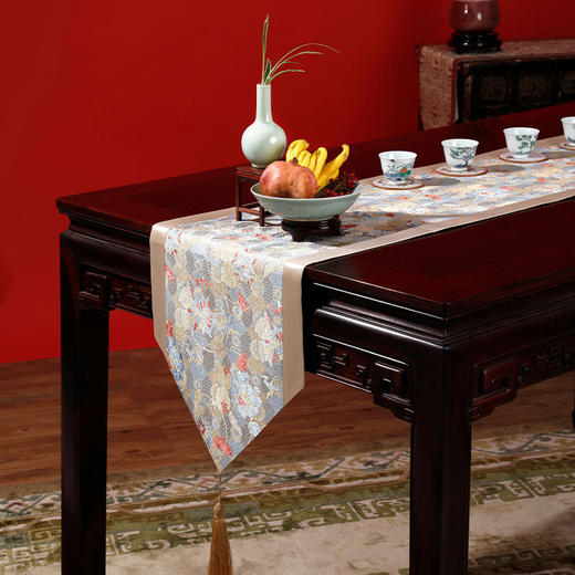 【皇锦】织锦桌旗·四季三多 商品图1