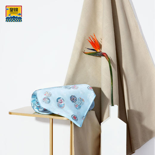 【皇锦】真丝儿童蚕丝被小方毯·皮球花 商品图1