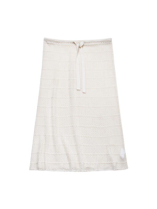 2022新款女士真丝羊绒12针双股网眼透视半身裙 商品图4