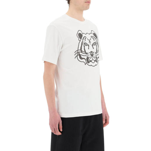 【二】KENZO 高田贤三 抽象大虎头 男士圆领短袖T恤 白色 FC55 TS201 4SA 01B 商品图1