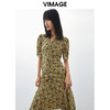 VIMAGE/纬漫纪夏季新款印花时尚气质宫廷袖连衣裙V1707334 商品缩略图4