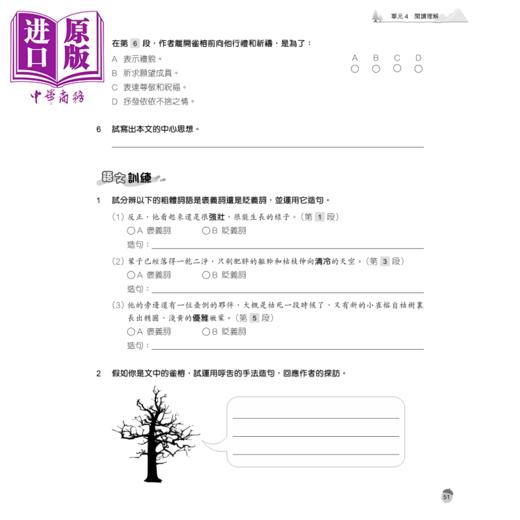 【中商原版】香港原版DSE文凭试先导学堂 初中阅读语基同步特训2 (2021年版)含答案中学练习册 商品图3