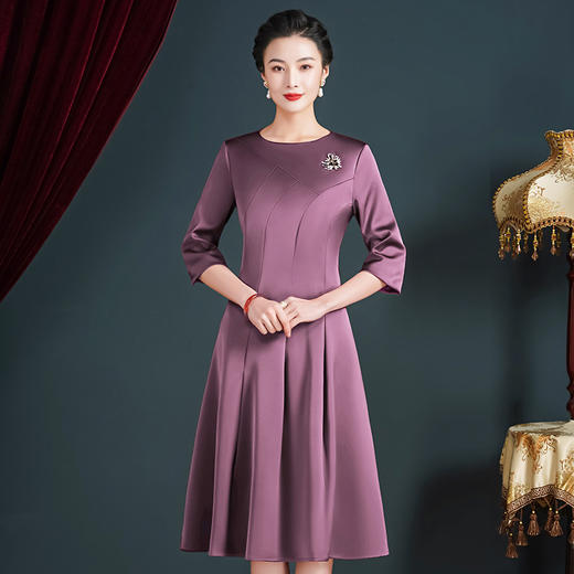 JC-JY5188婚宴礼服高贵年轻款大码遮肚子洋气平时可穿连衣裙 商品图2