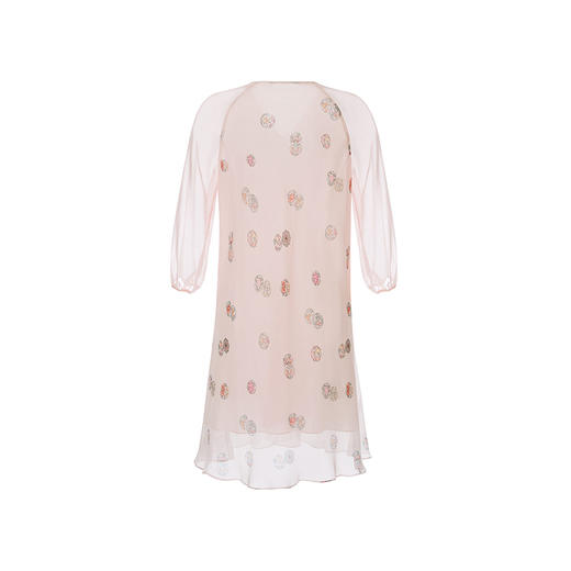 【皇锦】雪纺长袖长裙真丝睡衣·皮球花 商品图2