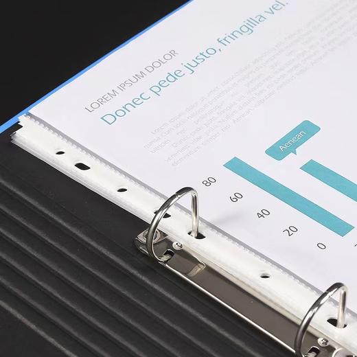 11孔文件保护袋a4透明款4c6c100个/包档案袋文件套防水活页袋资料袋加厚透明塑料办公收纳透明袋打孔薄软十一孔插页袋 商品图1