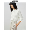 VIMAGE/纬漫纪夏季新品宫廷五分袖袖简约大方小上衣V1713330 商品缩略图1