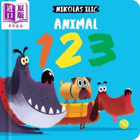 【中商原版】Animal 123 动物123 Nikolas Ilic 英文原版进口童书 低幼儿童早教绘本 英语 数数 数字启蒙 纸板书 2-5岁