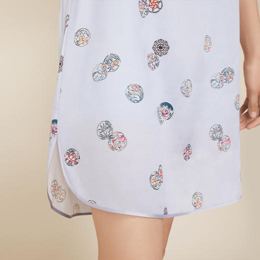 【皇锦】中式拼接真丝睡衣连衣裙 商品图2