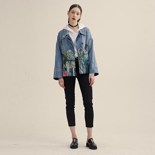 谜底牛仔裤女2022夏季复古高腰天丝棉小脚裤225MK6002 商品图3