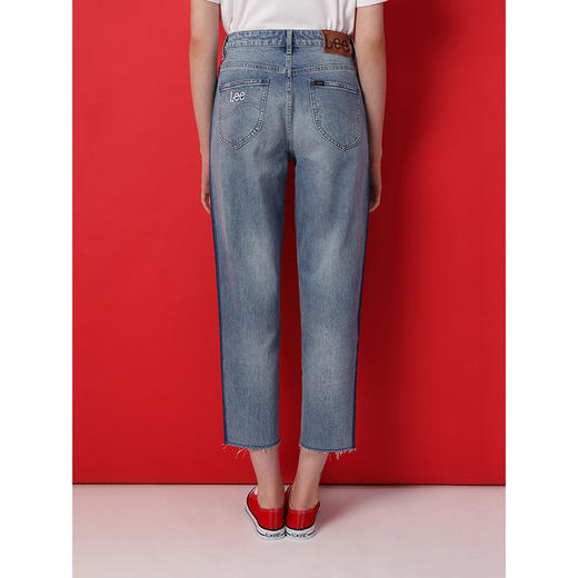Lee商场同款411舒适高腰小脚蓝色女牛仔裤男友酷LWZ4115PC92N 商品图1