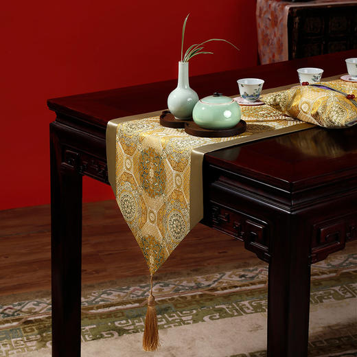 【皇锦】织锦桌旗·夔龙八大运 商品图2