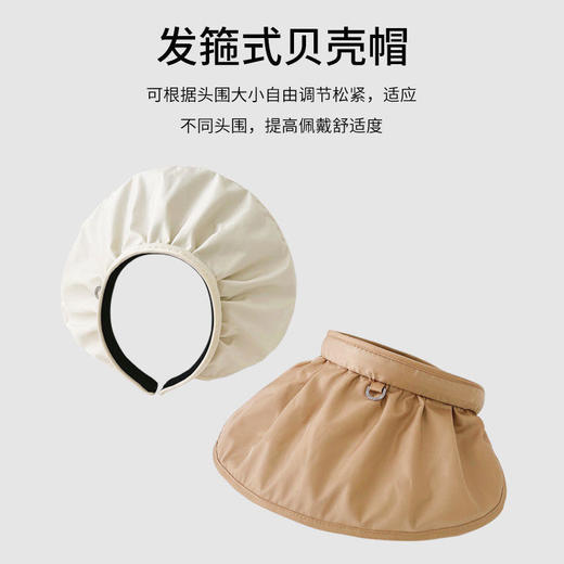 买1送1DANMO旦茉贝壳黑胶防晒帽大帽檐更防晒修饰脸型显瘦 商品图3