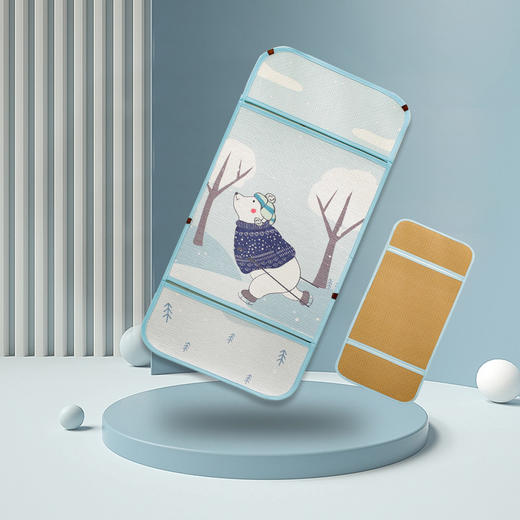 【天生凉感 不粘宝宝 机洗不变形】A类冰丝推车凉席乳胶童车座椅席纱布婴儿车席宝宝餐椅垫透气升级 商品图9