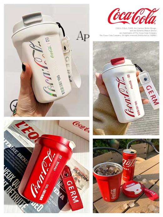 格沵可口可乐菱形咖啡杯390ml格沵（GERM）可口可乐联名咖啡杯高颜值女便携美式随行杯男士车载大容量保温杯 商品图7