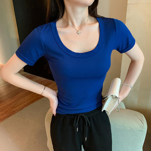 【买一送一，精选优质面料】螺纹T恤 短袖上衣 柔软、舒适、透气、耐穿！2022重磅纯色T恤，经典款式百搭不挑人 商品图8