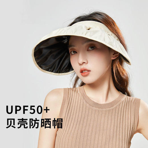 买1送1DANMO旦茉贝壳黑胶防晒帽大帽檐更防晒修饰脸型显瘦 商品图0