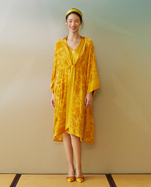 【皇锦】烂花汉服对襟系带长袍 商品图0