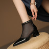 时尚优雅，尖头网纱拼接铆钉网靴短筒靴YDE-D5205 商品缩略图8