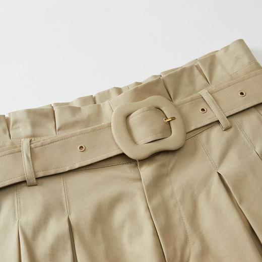 谜底2022夏季新款通勤质感宽松裙裤高腰显瘦阔腿裤女222MK0593 商品图3