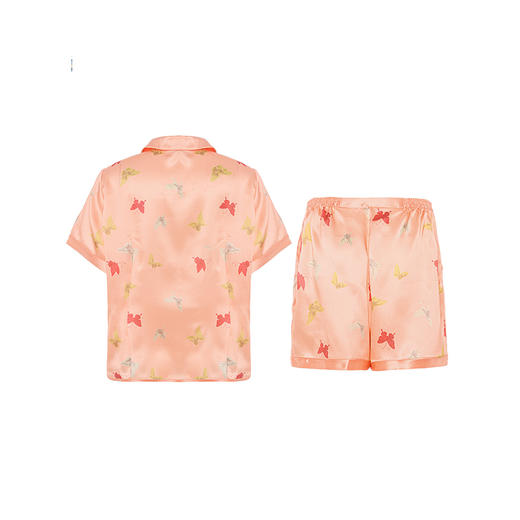 【皇锦】小圆领短袖国际款分身套装真丝睡衣 商品图2