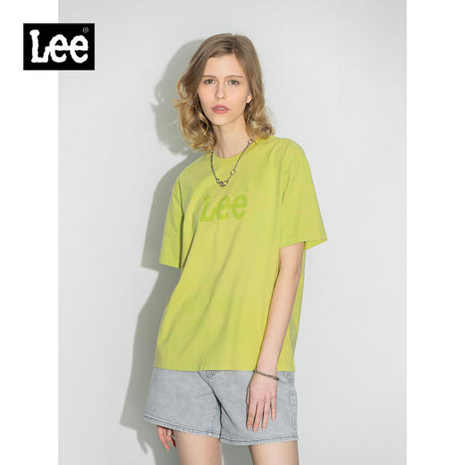 Lee商场同款22春夏新品男友版绿色扎染女短袖T恤LWT0024203RT-431 商品图0
