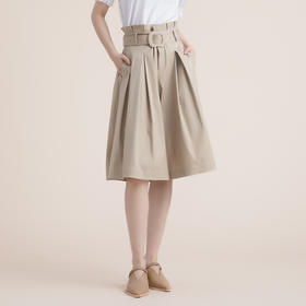 谜底2022夏季新款通勤质感宽松裙裤高腰显瘦阔腿裤女222MK0593