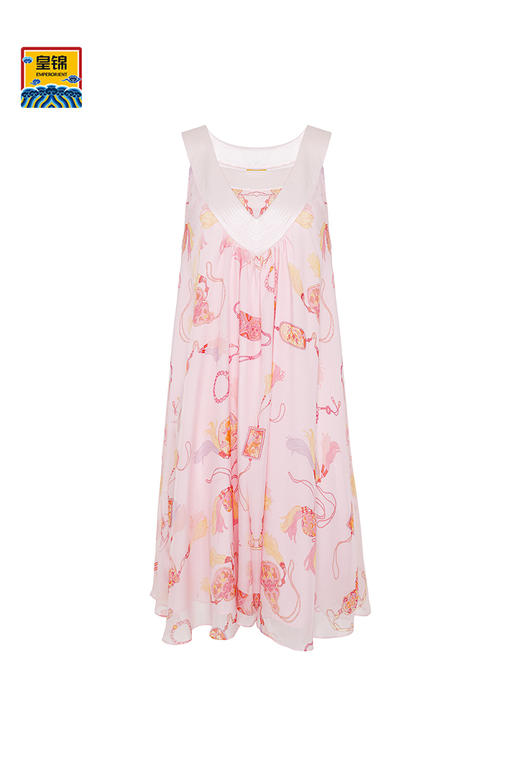 【皇锦】肩部绗缝雪纺连衣裙 商品图3