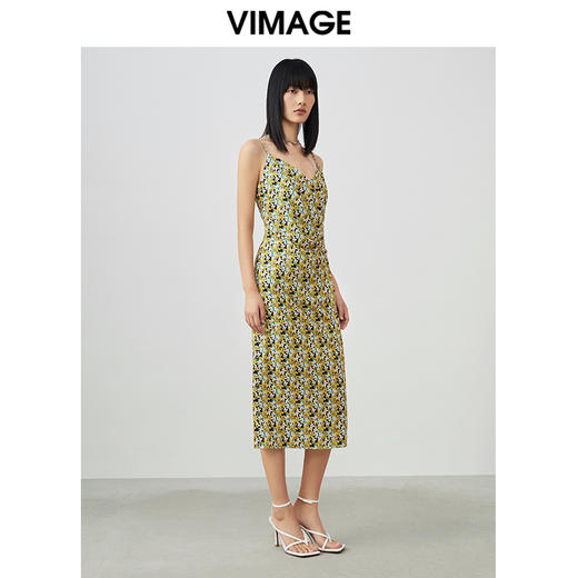 VIMAGE/纬漫纪夏季新款印花时尚气质吊带连衣裙V1707335 商品图1