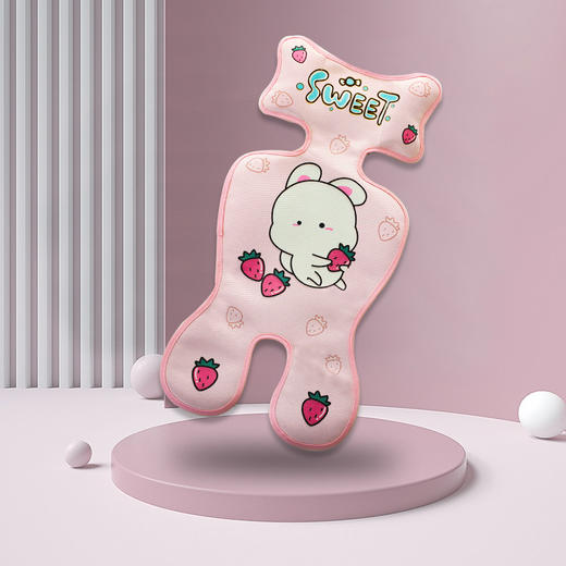 【天生凉感 不粘宝宝 机洗不变形】A类冰丝推车凉席乳胶童车座椅席纱布婴儿车席宝宝餐椅垫透气升级 商品图6