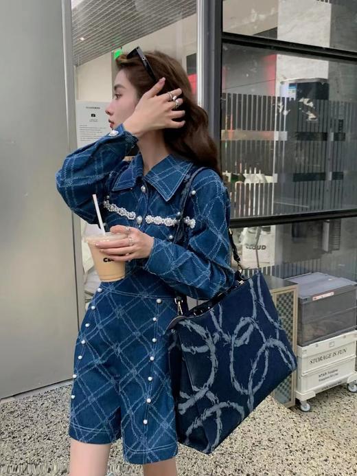 牛仔织布树枝图案托特包 商品图2