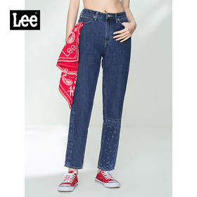 Lee商场同款101+21新品411舒适高腰蓝男友酷女牛仔裤LWZ4115PNAVB