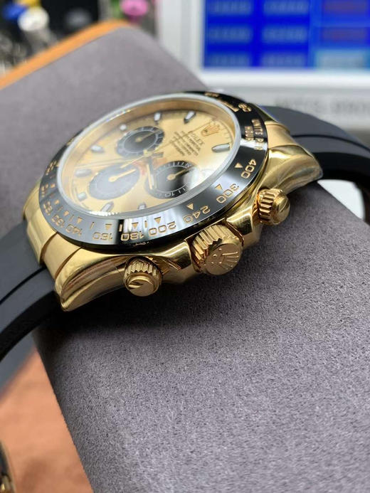 N劳li士黄金迪通拿余文乐M116518ln-0048，单独真正4130机芯，精钢镀厚金，黄金表壳。表壳厚度和zp一致，全部计时功能100% 实现， 使用了订制版KIF避震器 正品原版开模精品中的精品 商品图14