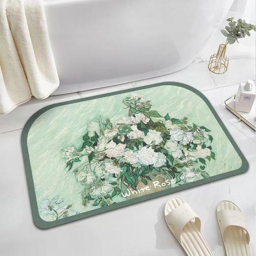 小清新ins唯美艺术风硅藻泥浴室卫生间吸水地垫洗手间厕所门口防滑脚垫子 商品图5