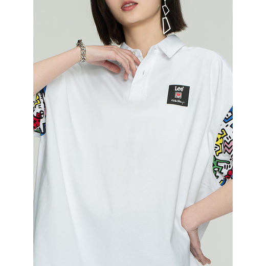 【Keith Haring联名】Lee21新品宽松白色女短袖T恤L440002YVK14 商品图3