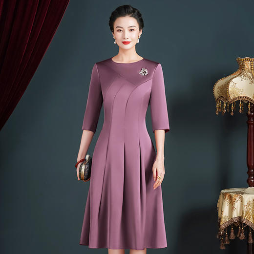 JC-JY5188婚宴礼服高贵年轻款大码遮肚子洋气平时可穿连衣裙 商品图3