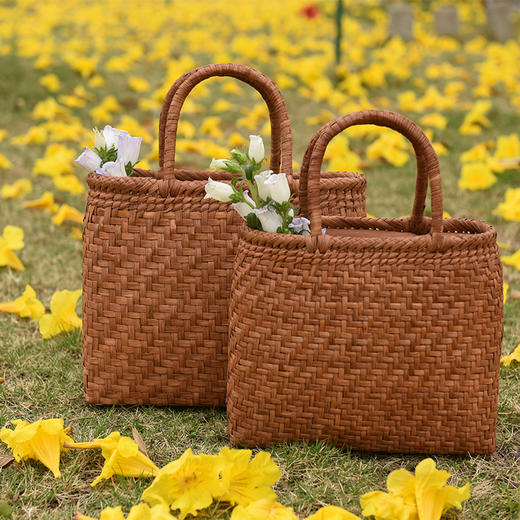山葡萄藤全手工编织提篮 商品图0