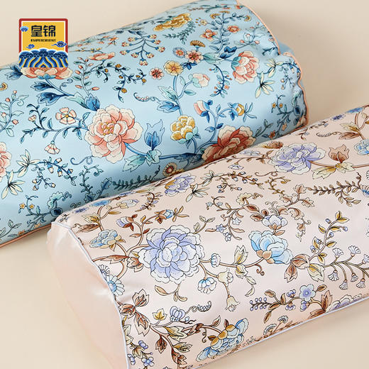 【皇锦】印花真丝枕头荞麦壳枕头·繁花似锦 商品图0