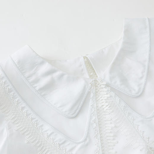 谜底2022夏季新款复古质感泡泡袖H型短袖纯棉上衣女222MS0615 商品图3