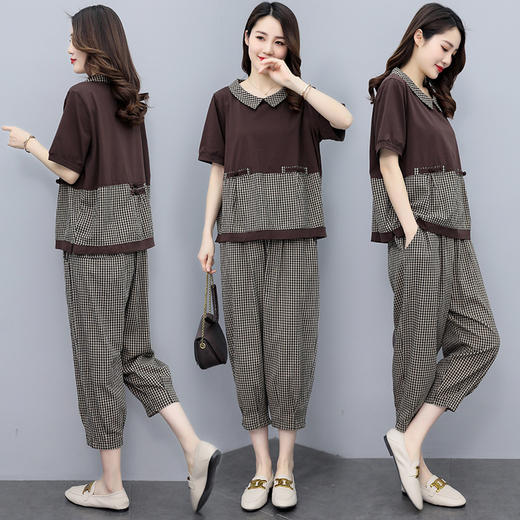 短袖时尚，大码洋气质通勤中年妈妈夏两件套HR-XX3304 商品图3